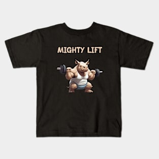 Mighty lift gym motivation Kids T-Shirt